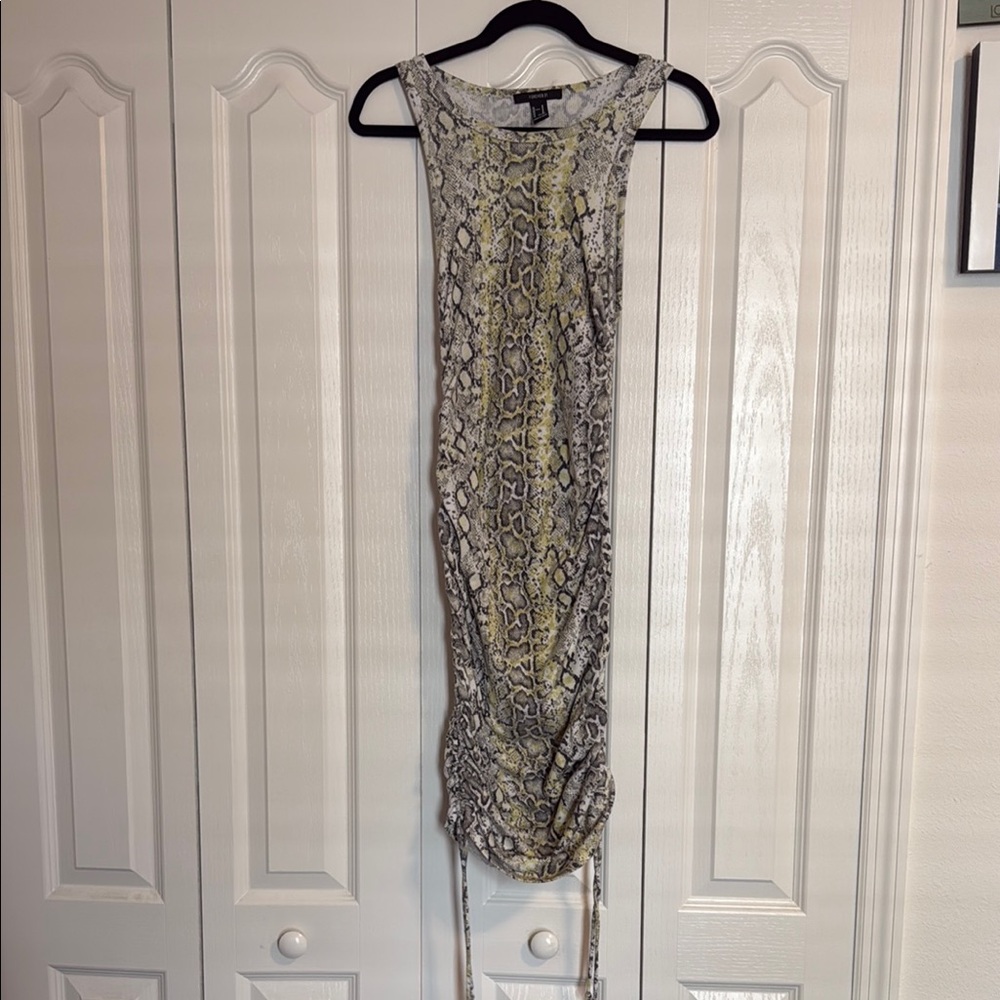 Forever 21 Snake Print Dress - Yellow and Gray